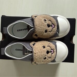 Converse Kids' Tan and Gray Bear Sneakers